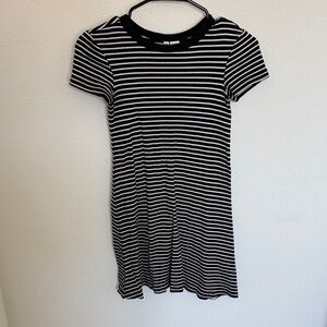 Black & White Striped T-Shirt Dress